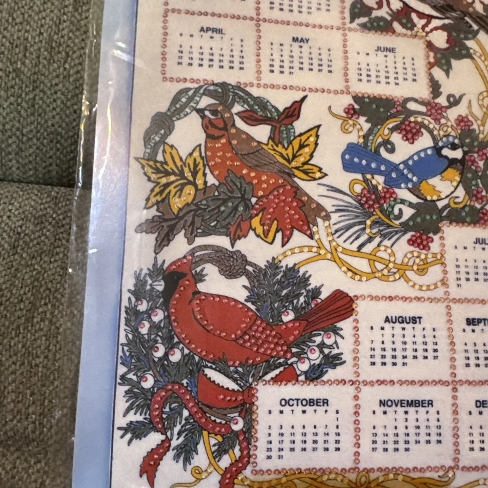 2005‎ Jeweled Calendar Kit 16x24 New Bird Theme Cardinals Bluebirds